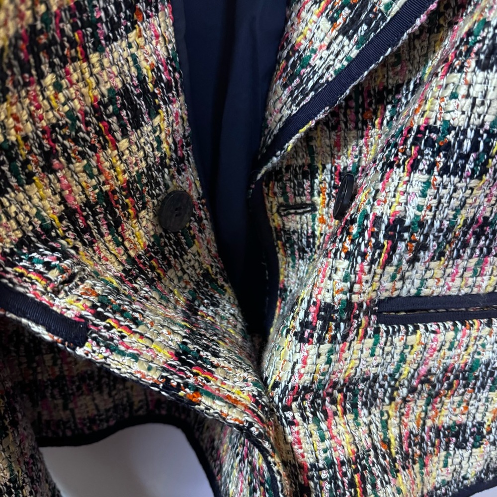 Talbots Cafe Tweed Jacket Blazer Multicolor size 12 - Picture 10 of 14